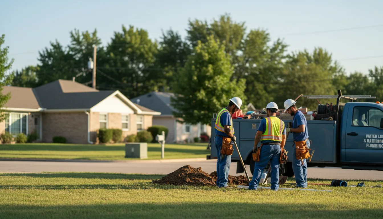 Residential water line and bathroom plumbing service in Canehill, AR